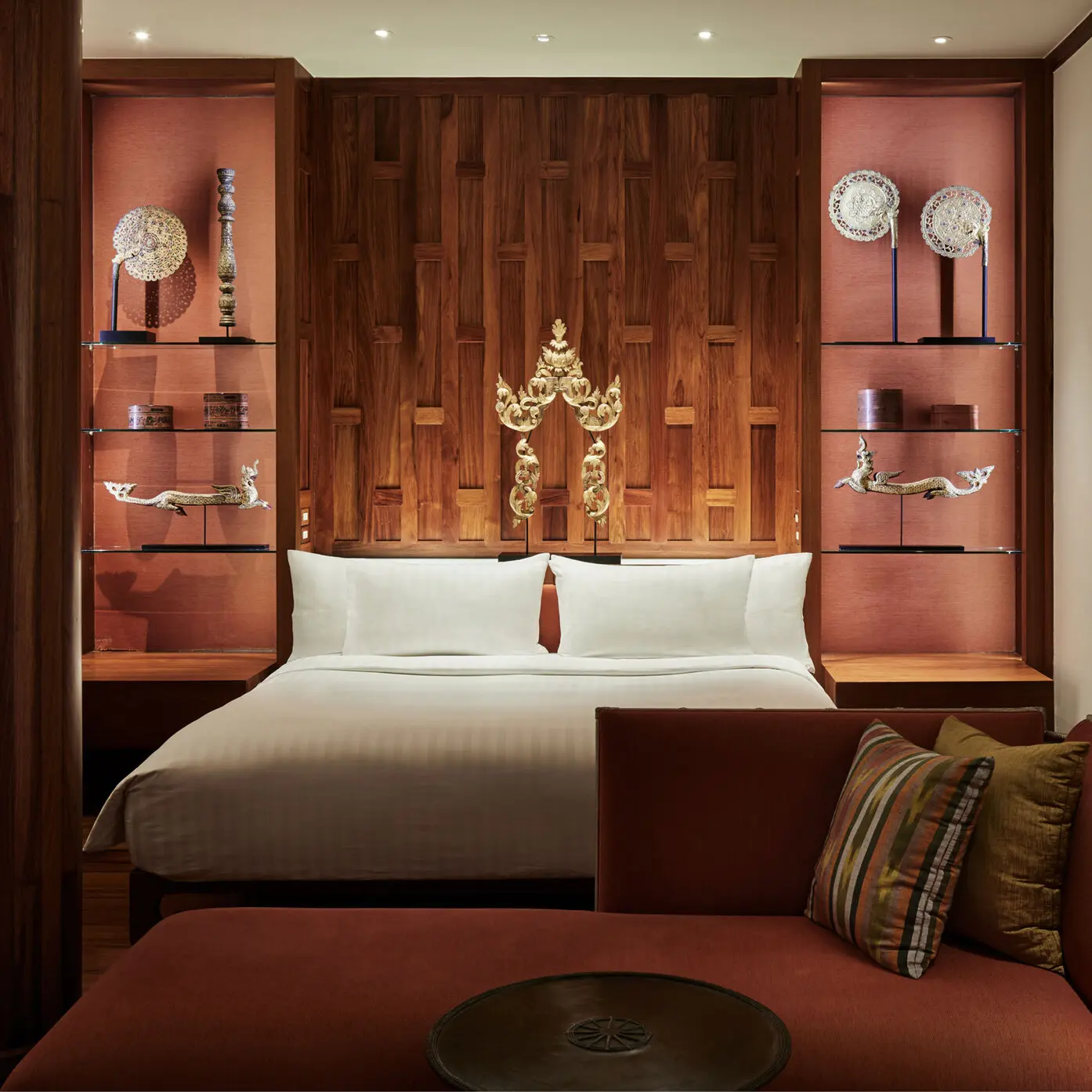 A second bedroom pavilion at Amanpuri with traditional Thai decorative details